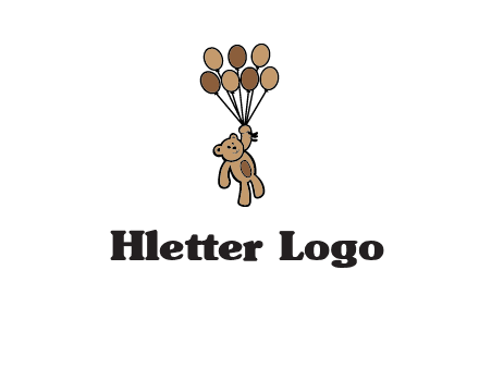 teddy bear with balloons gift logo