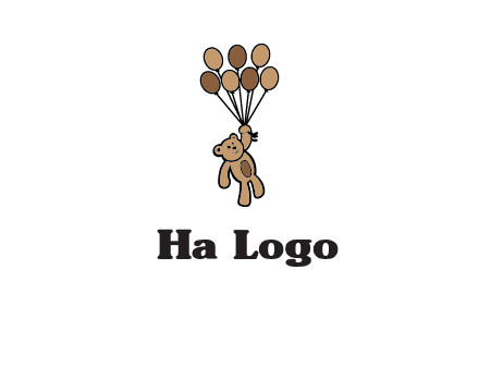 teddy bear with balloons gift logo