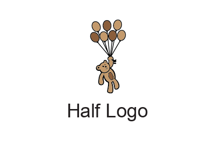 teddy bear with balloons gift logo