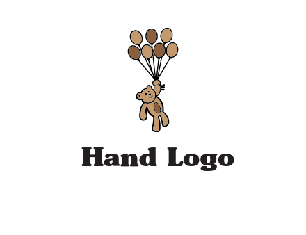 teddy bear with balloons gift logo