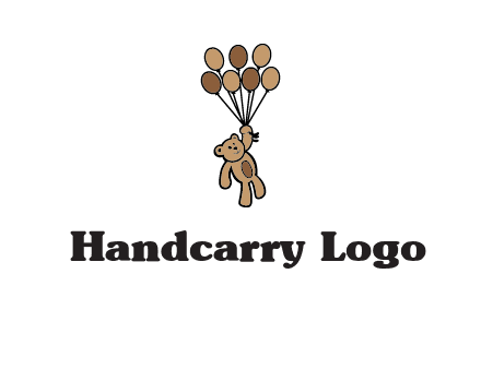 teddy bear with balloons gift logo