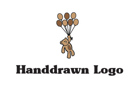 teddy bear with balloons gift logo