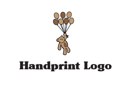 teddy bear with balloons gift logo