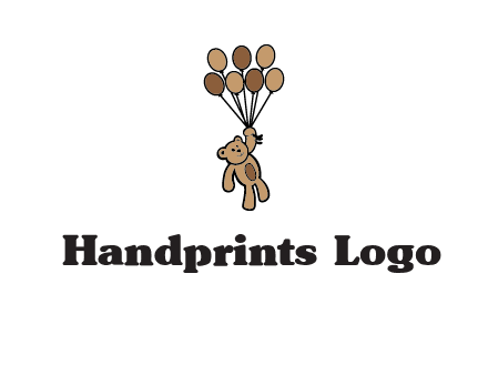 teddy bear with balloons gift logo