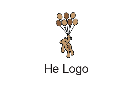 teddy bear with balloons gift logo