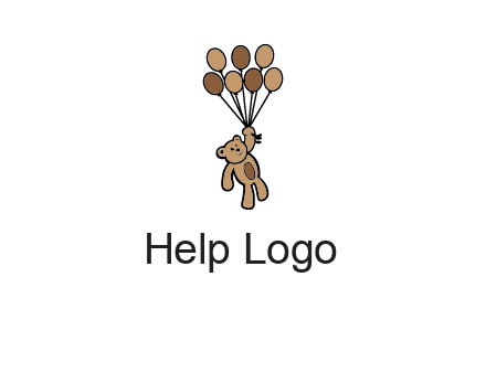 teddy bear with balloons gift logo