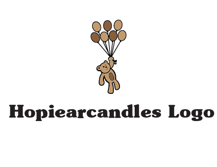 teddy bear with balloons gift logo