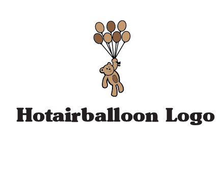 teddy bear with balloons gift logo