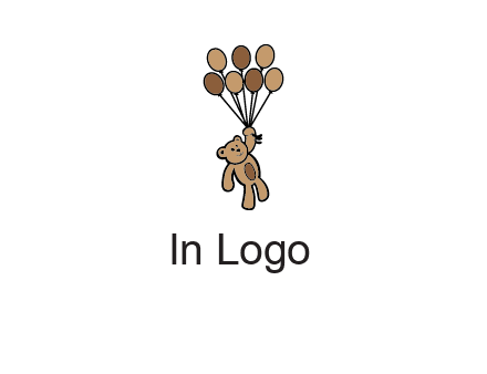 teddy bear with balloons gift logo