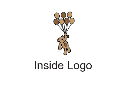 teddy bear with balloons gift logo