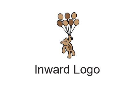 teddy bear with balloons gift logo