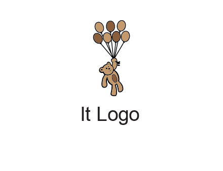teddy bear with balloons gift logo