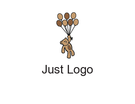 teddy bear with balloons gift logo