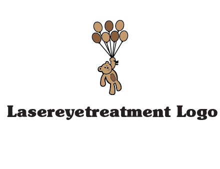 teddy bear with balloons gift logo