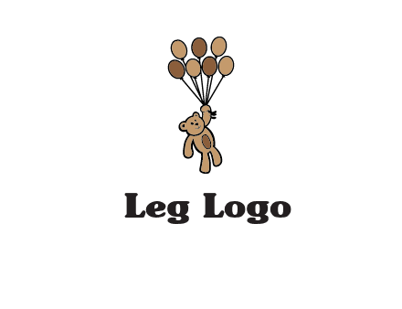 teddy bear with balloons gift logo
