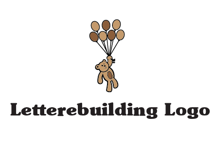 teddy bear with balloons gift logo