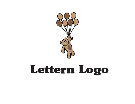 teddy bear with balloons gift logo