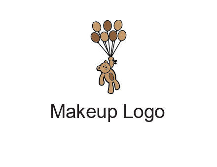 teddy bear with balloons gift logo