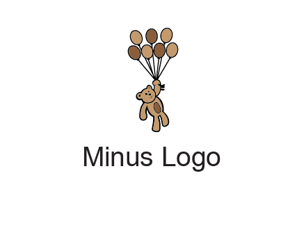 teddy bear with balloons gift logo