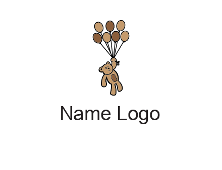 teddy bear with balloons gift logo