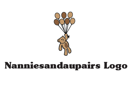 teddy bear with balloons gift logo