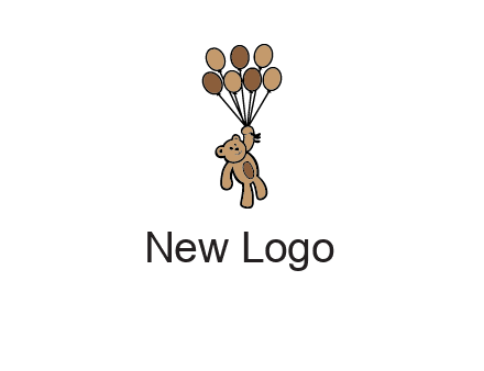 teddy bear with balloons gift logo