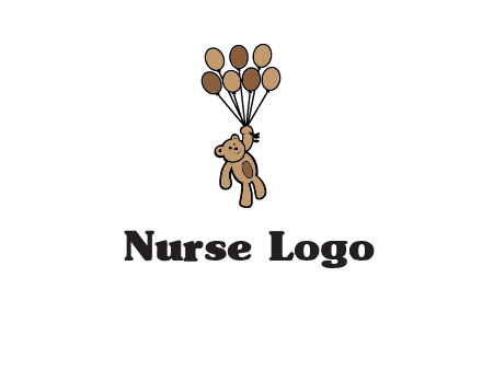 teddy bear with balloons gift logo