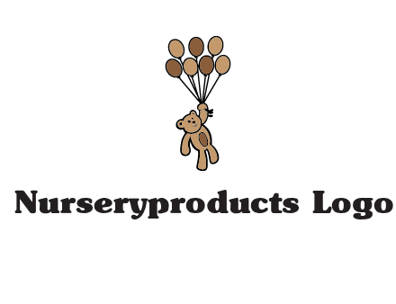 teddy bear with balloons gift logo