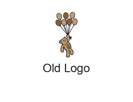 teddy bear with balloons gift logo