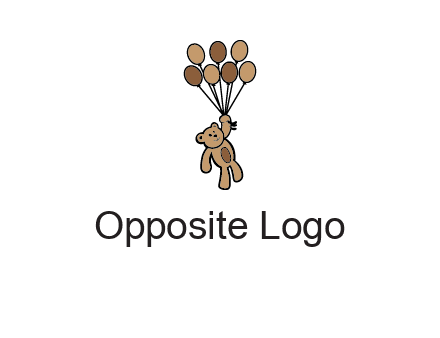 teddy bear with balloons gift logo