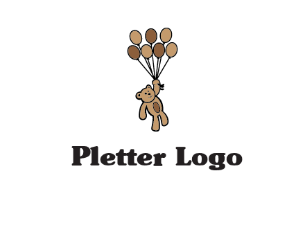 teddy bear with balloons gift logo