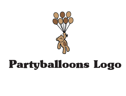 teddy bear with balloons gift logo