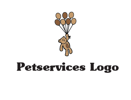 teddy bear with balloons gift logo