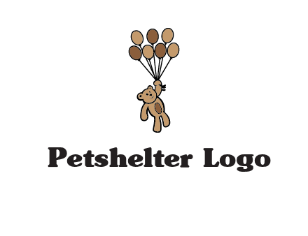 teddy bear with balloons gift logo