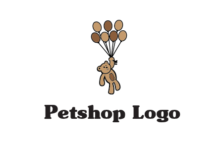 teddy bear with balloons gift logo