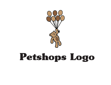 teddy bear with balloons gift logo