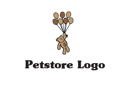 teddy bear with balloons gift logo