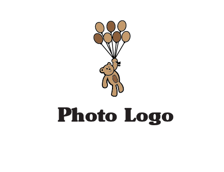 teddy bear with balloons gift logo