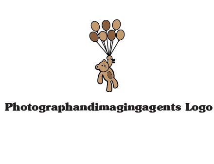 teddy bear with balloons gift logo