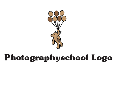teddy bear with balloons gift logo