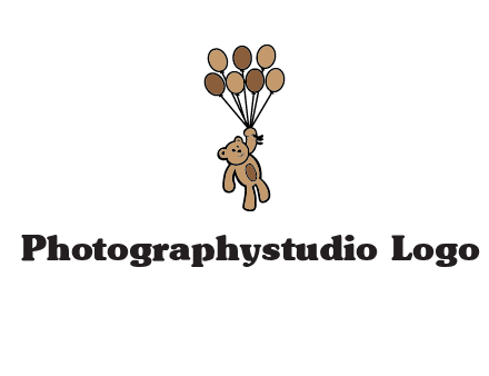 teddy bear with balloons gift logo
