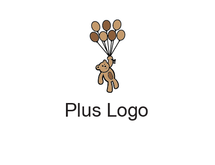 teddy bear with balloons gift logo