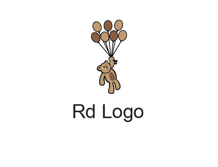 teddy bear with balloons gift logo
