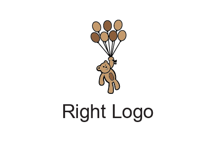 teddy bear with balloons gift logo