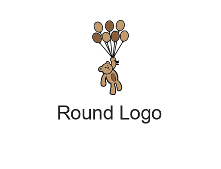 teddy bear with balloons gift logo