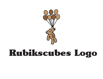 teddy bear with balloons gift logo