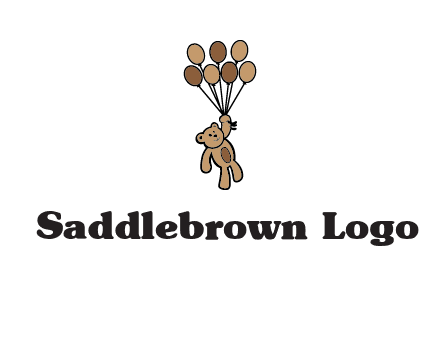 teddy bear with balloons gift logo