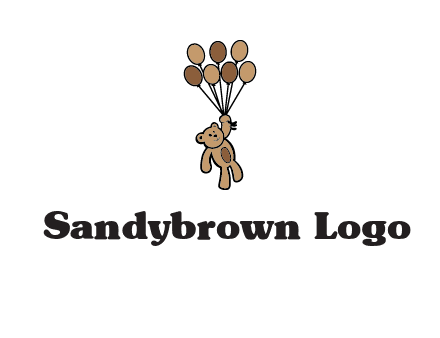 teddy bear with balloons gift logo