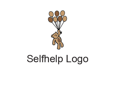 teddy bear with balloons gift logo