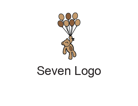 teddy bear with balloons gift logo